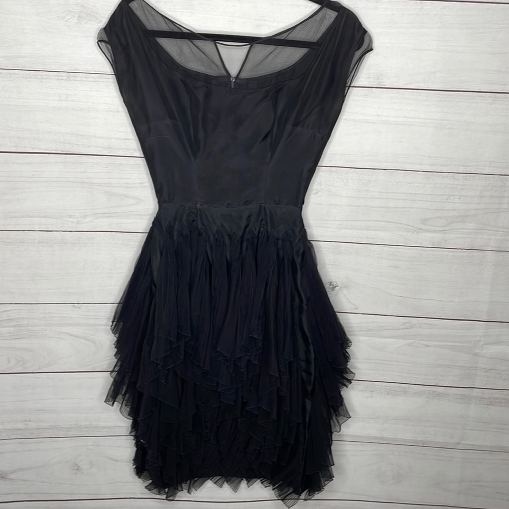 Vintage handmade Black Silk and Tulle Dress Excellent condition Size Small